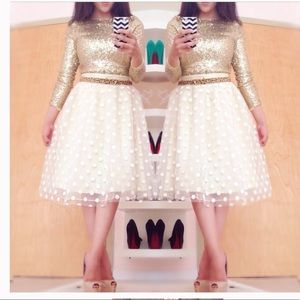 Polka dot Tulle Cream Skirt